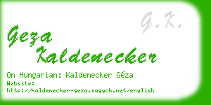 geza kaldenecker business card