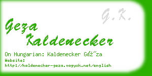 geza kaldenecker business card